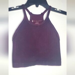 FFREE PEOPLE - FP Movement Purple Ribbed Knit Fabric Top